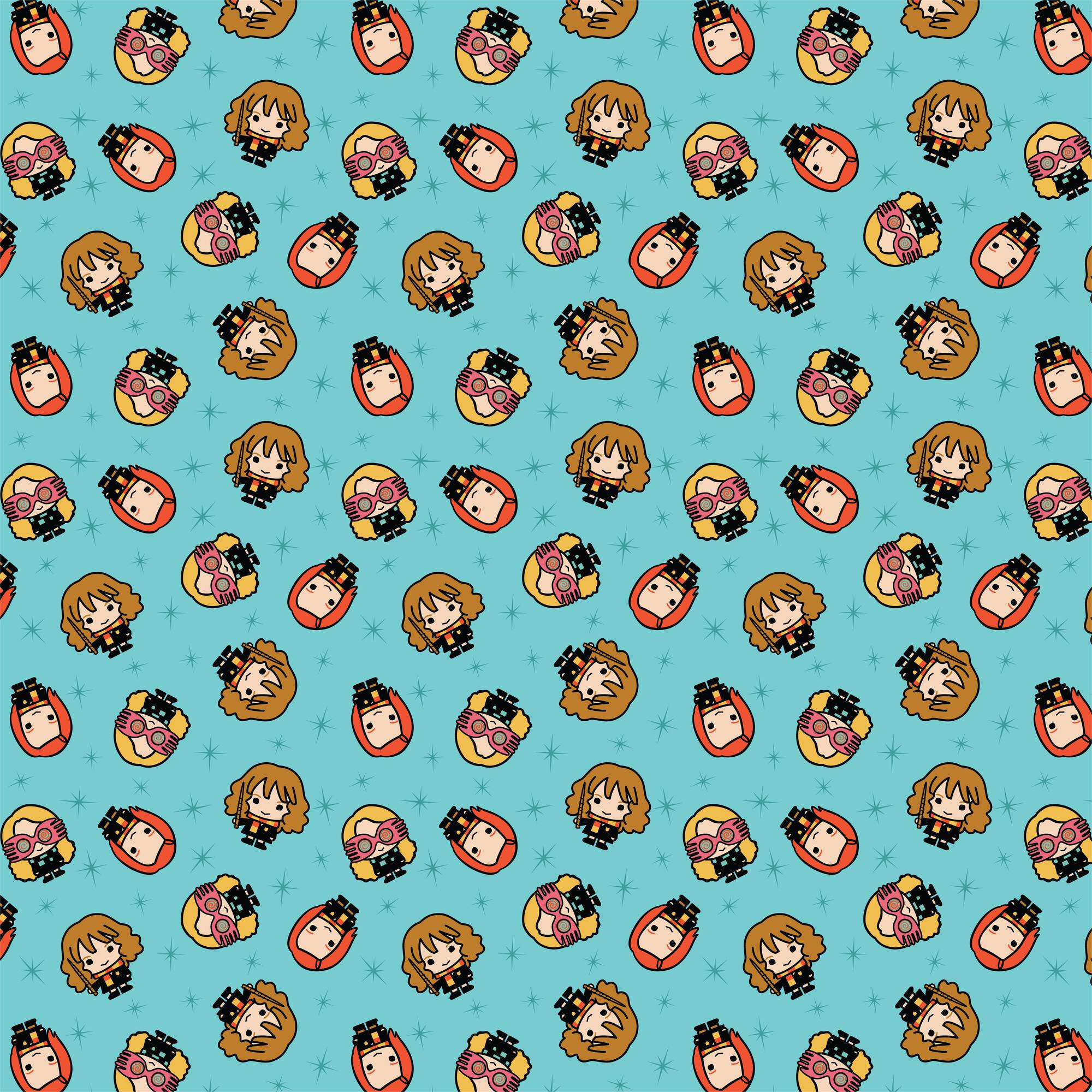 Harry Potter™ Aqua Kawaii Girls Toss Cotton Fabric